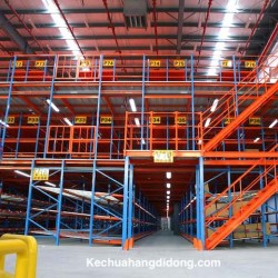 Mezzanine floor shelves