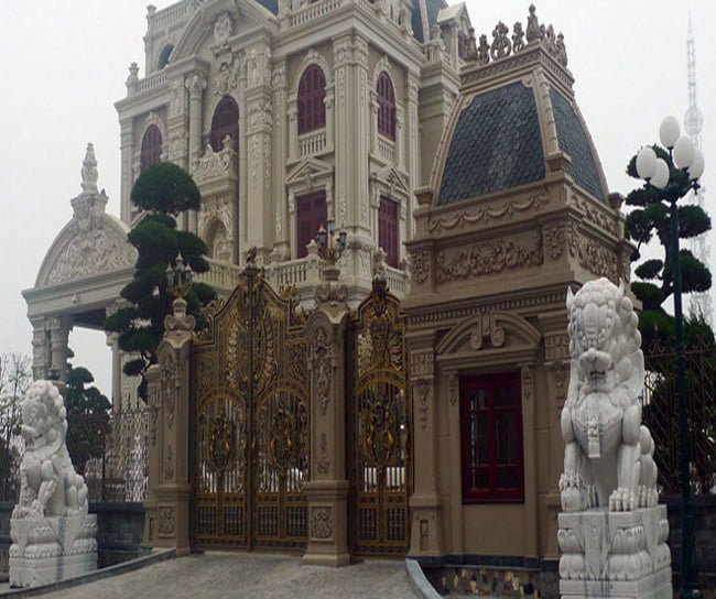 Iron gate of beautiful luxury villa