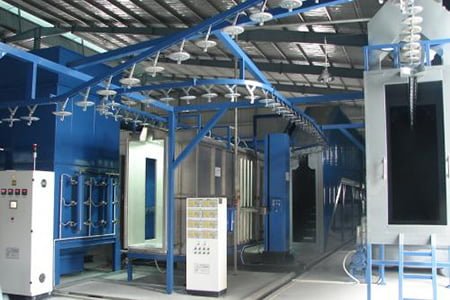 Modern powder coating machine system